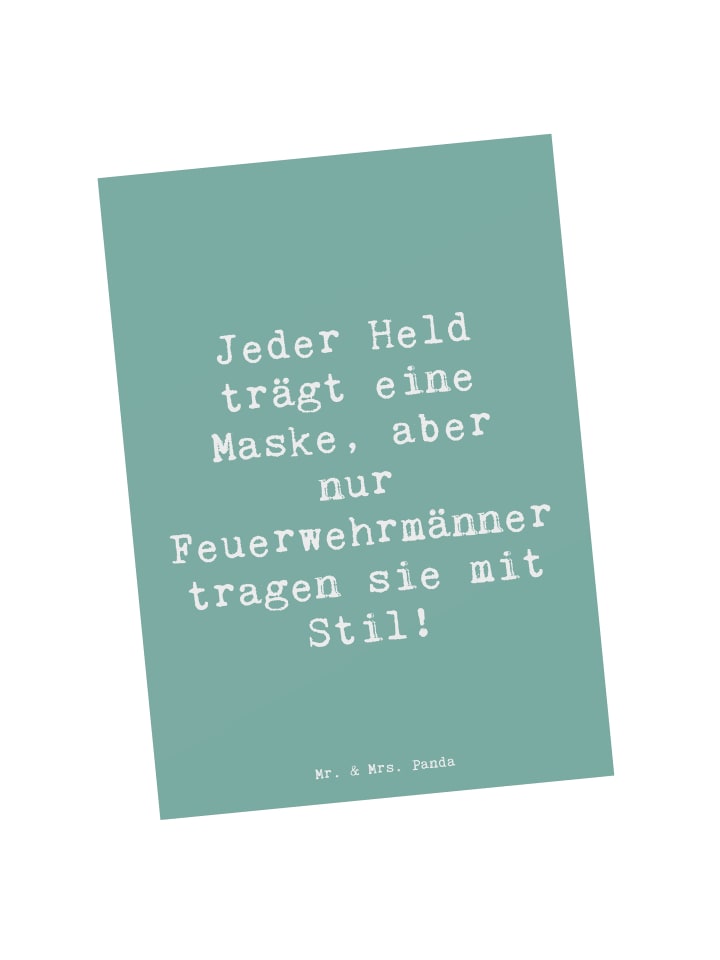 Grußkarte Spruch Stilvolle Feuerwehrmann mit Sp... in Meeresbrise