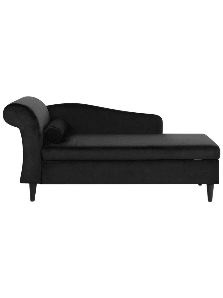 Chaiselongue LUIRO in Schwarz/Braun - (W) 160 x (H) 77 x (L) 70 cm linksseitig