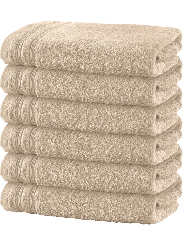 Handtuch 6er-Pack Heidelberg in beige