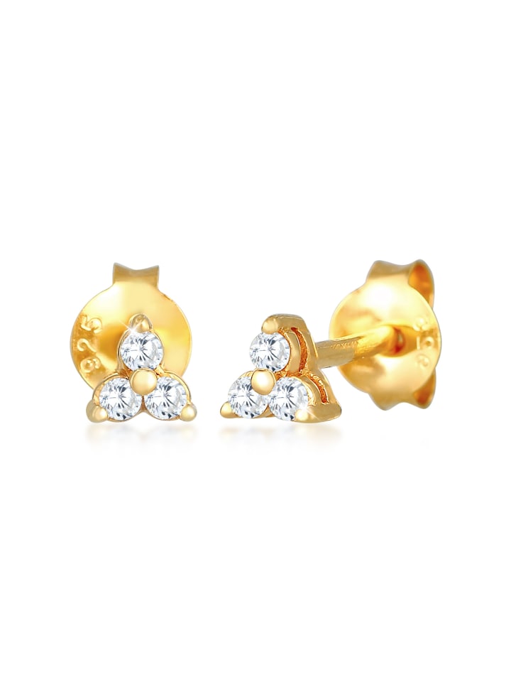 Ohrringe 925 Sterling Silber Dreieck, Geo in Gold