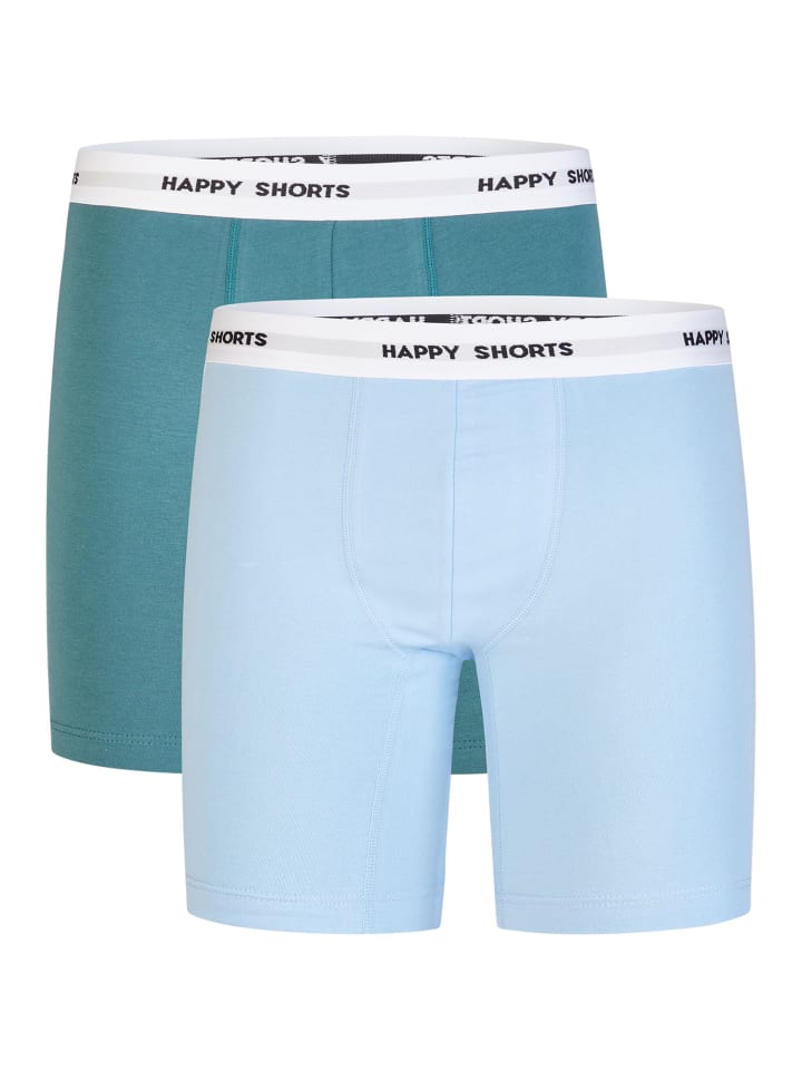 Langer Boxer Jersey in türkis, blau