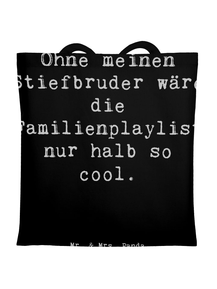Tragetasche Cooler Stiefbruder mit Spruch in Schwarz