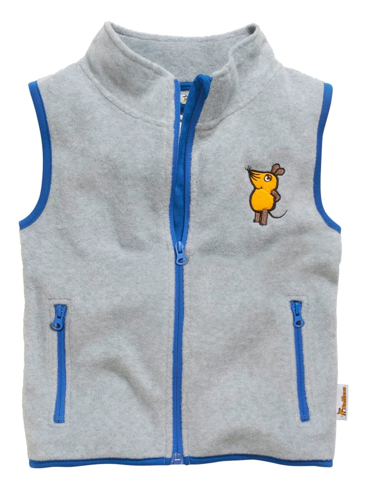 Fleece-Weste DIE MAUS in Grau/Melange