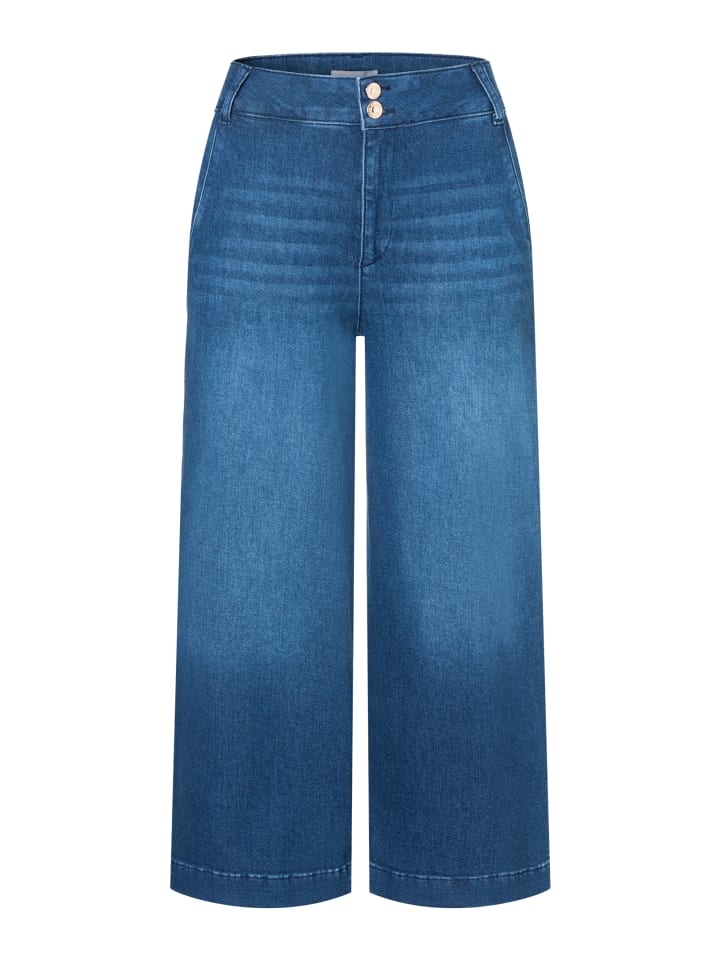 High Waist Jeans Culotte in dark blue denim