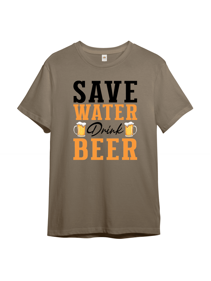 Herren T-Shirt, Save Water drink Beer in Sand
