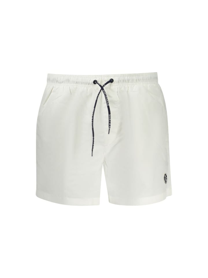 Weiß Polyester Herren Bade Boxershorts