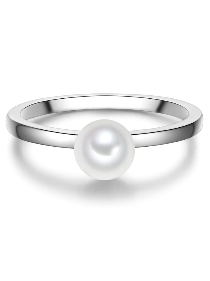 Ring aus Sterling Silber mit Muschelkernperle in silber