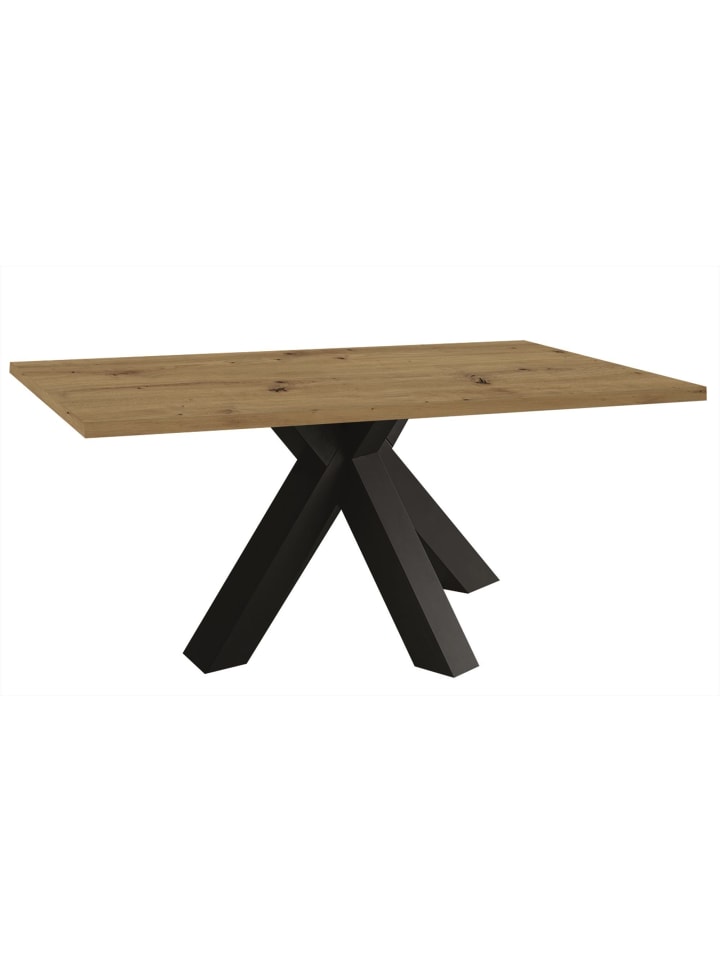 ESSZIMMERTISCH Elda 2 200 x 100 x 75 Esstisch Schwarzstahl/Asteiche