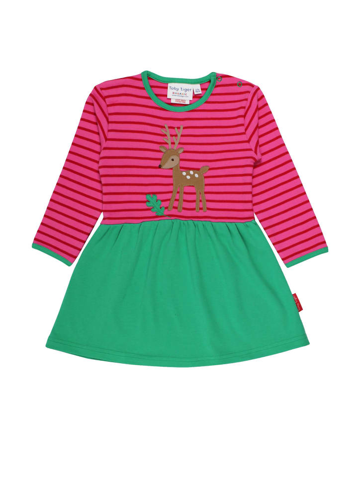 Kleid mit Rehkitz Applikation in rosa