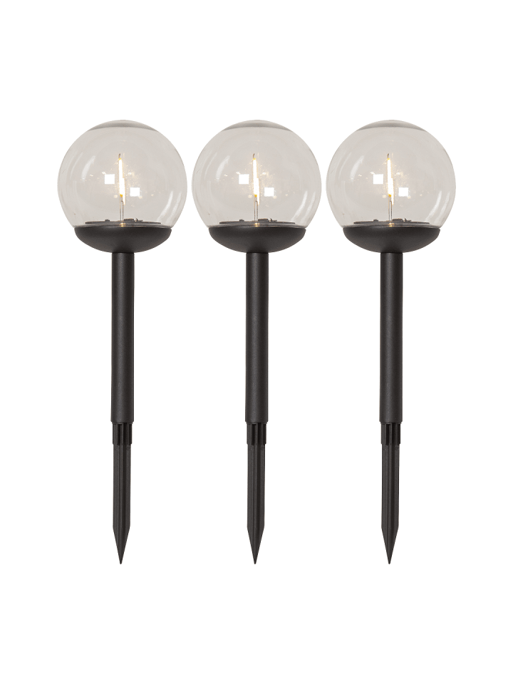 Solar-Gartenleuchte Globe 3er-Set in Schwarz