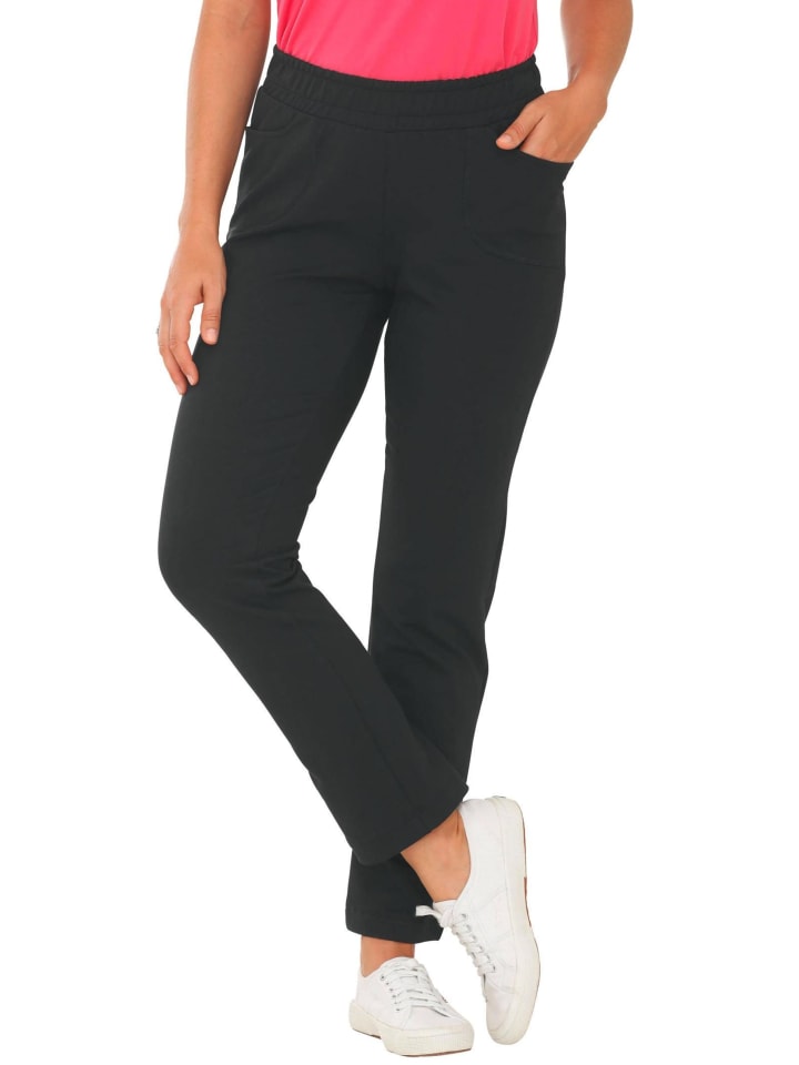Kurzgröße: Sportive Loungehose, elastischer Bund in marine