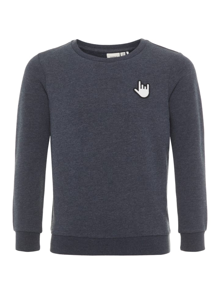 Mädchen Pullover mit Aufnäher in Dark Sapphire