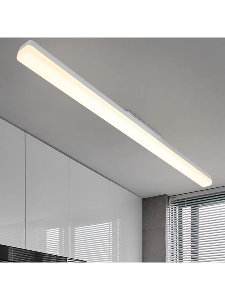 LED Deckenleuchte in Weiß 36W Lang Flurlampe 4000K Neutralweiß L 90cm