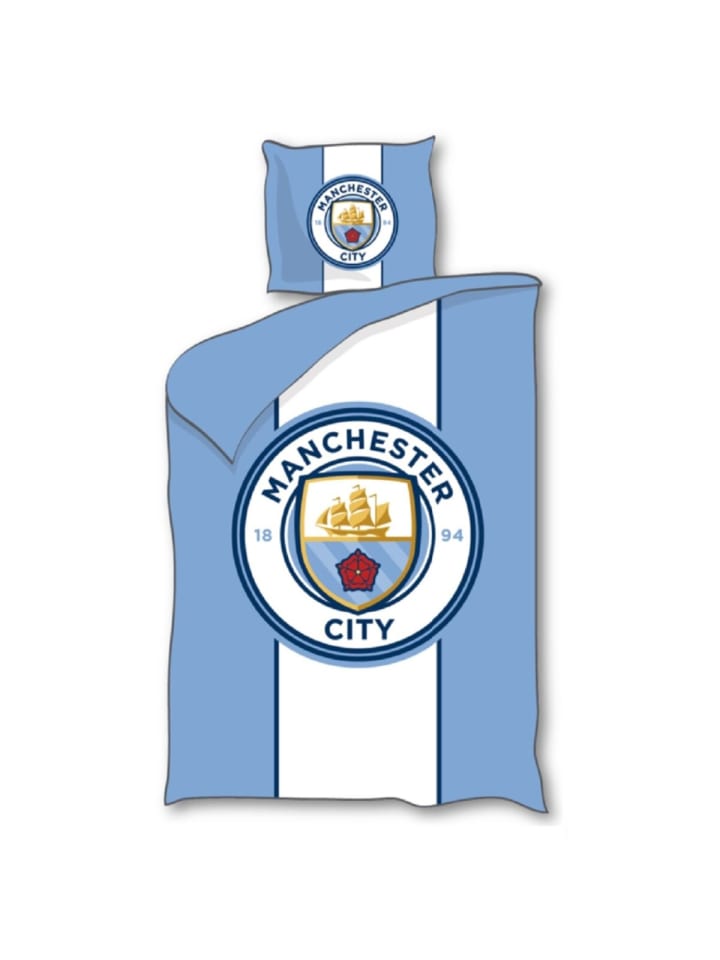 Manchester City Polyester Bettwäsche Bettbezug 140x200 cm & in Blau