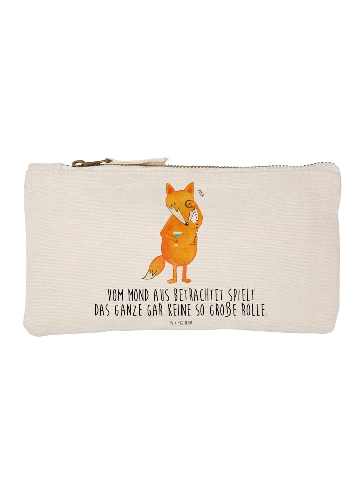 Kosmetiktasche Fuchs Lord mit Spruch in Weiß