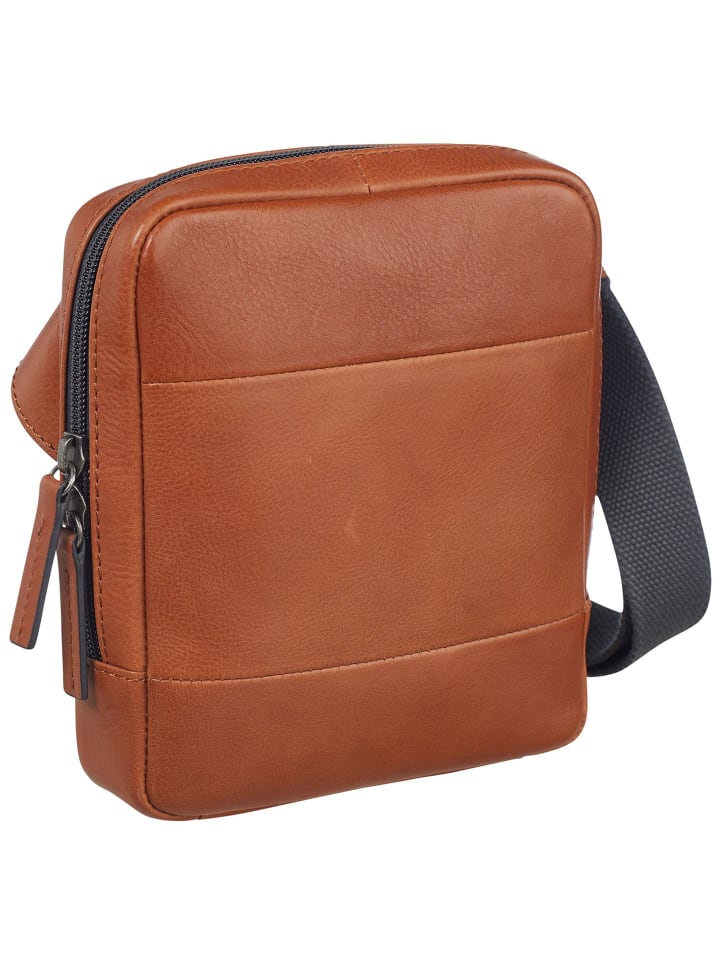 Hamburg Umhängetasche Leder 16 cm cognac