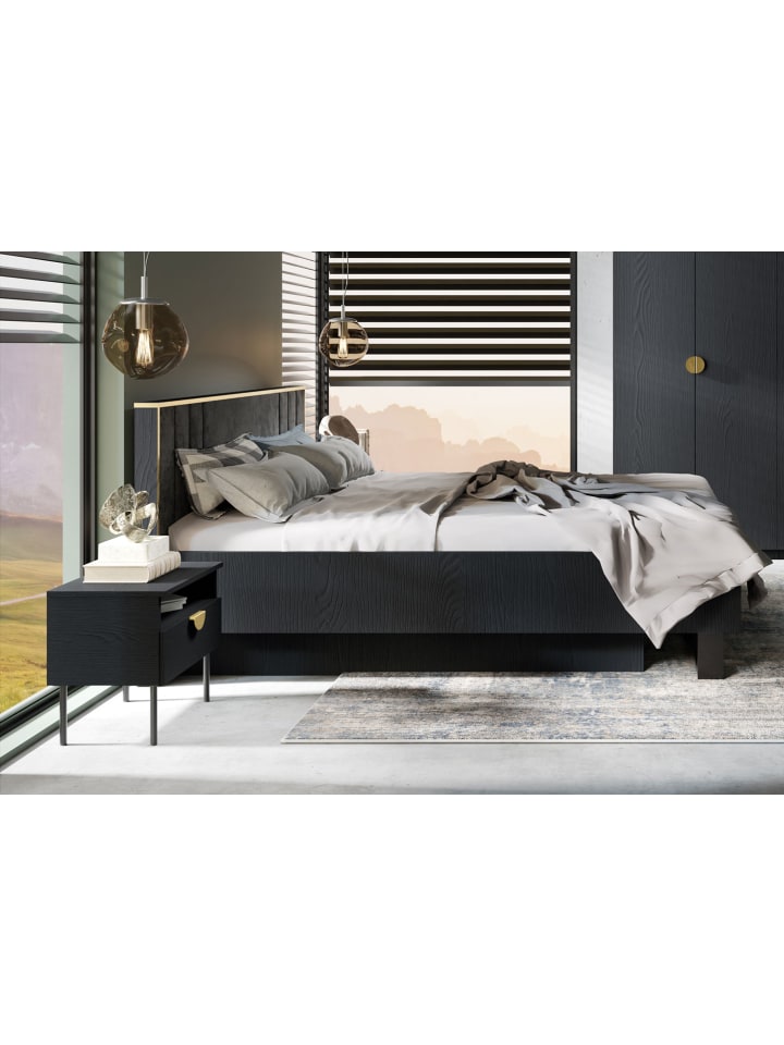 Schlafzimmer-Set 3-teilig Mond anthrazit 289 / 210 / 97cm