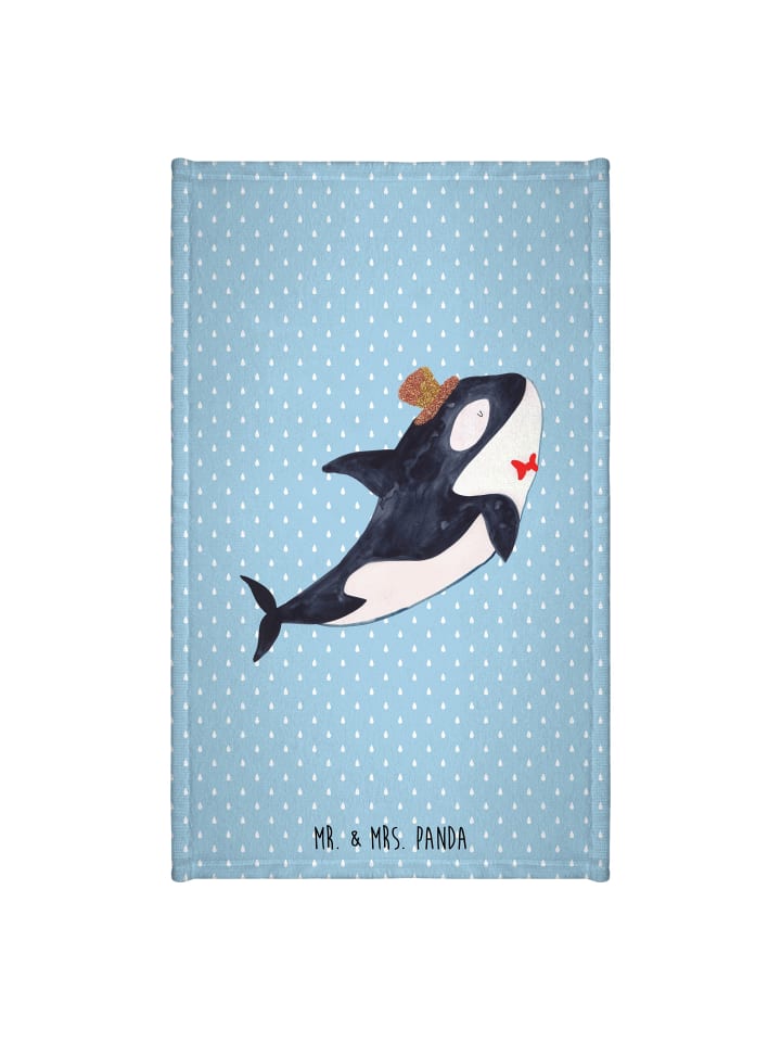 Handtuch Orca Zylinder ohne Spruch in Blau Pastell