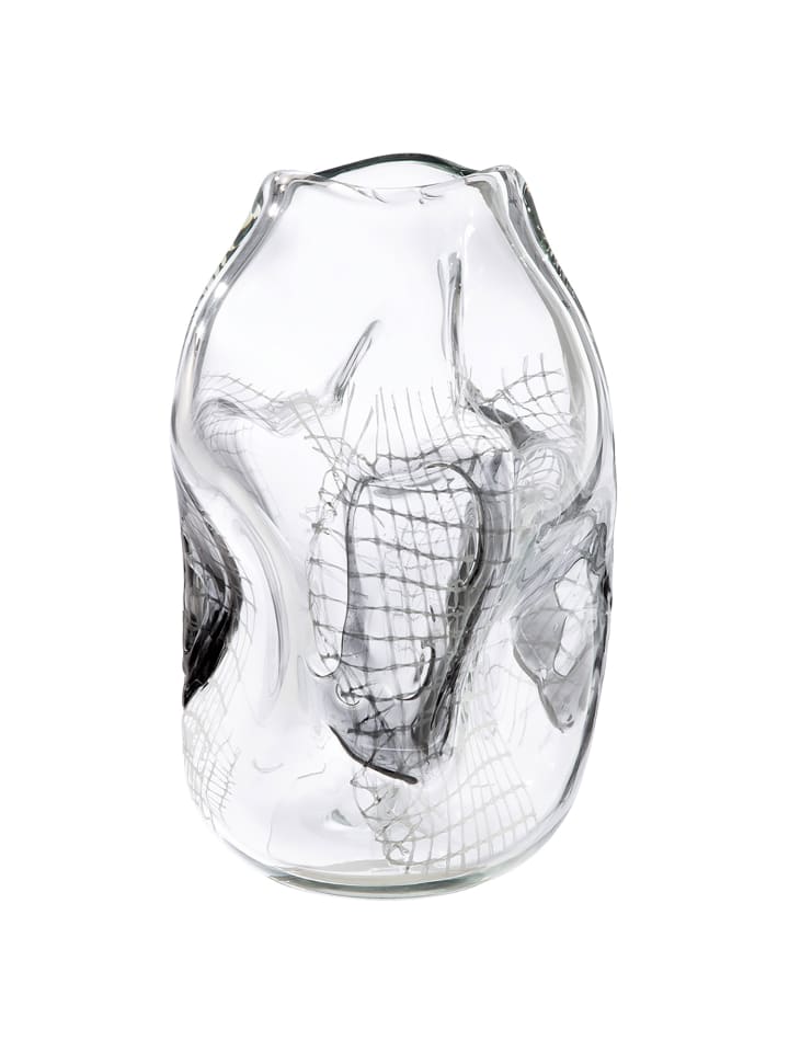 Vase Grid klar, schwarz - (H) 32 cm
