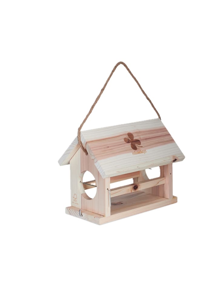 Vogelfutterhaus in Natur - (B)31 x (H)24 x (T)20 cm