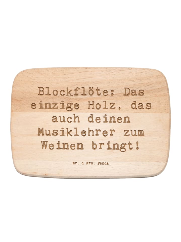 Frühstücksbrett Spruch Blockflöte Humor mit Spruch in Transparent