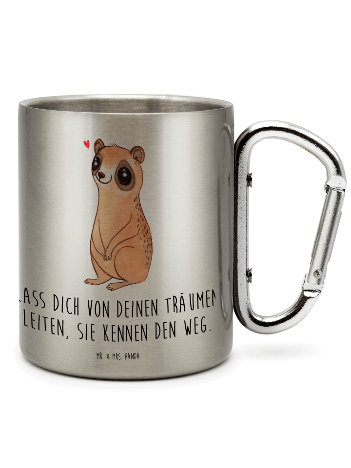 Kaffeetasse Plumplori Glücklich mit Spruch in Silber