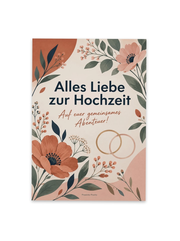 Grußkarte Wildblumen modern Design mit Spruch in Weiß