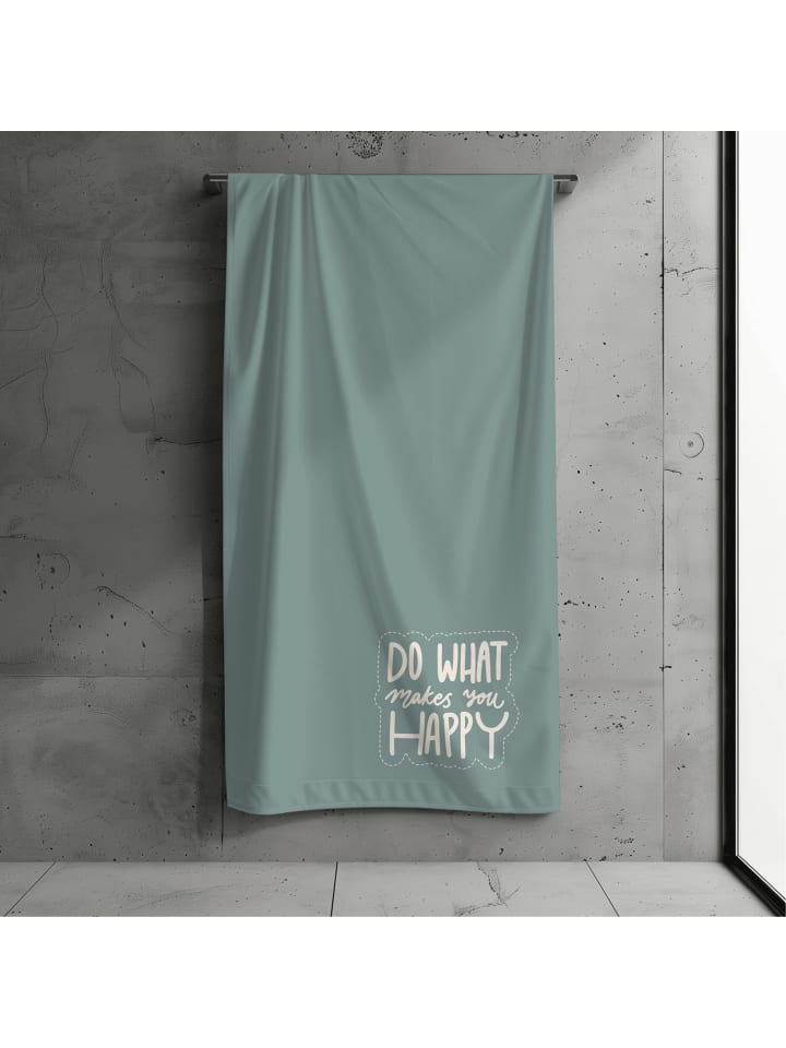 Badetuch / Strandtuch "Happy" XXL 100x200 cm in Grün