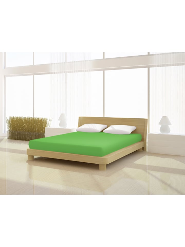 Spannbetttuch Fein Jersey de luxe 120 - 130 x 200 cm in limone