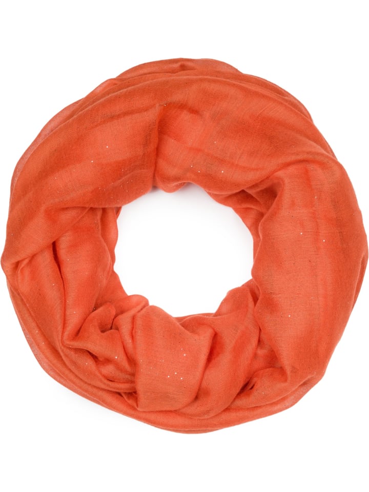 Loop Schal mit Glitzer in Orange