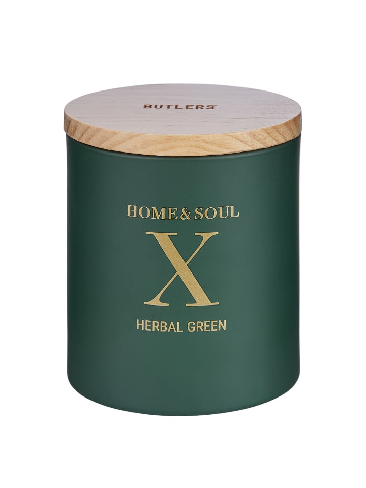 Butlers Duftkerze HOME & SOUL Herbal Green in Grün