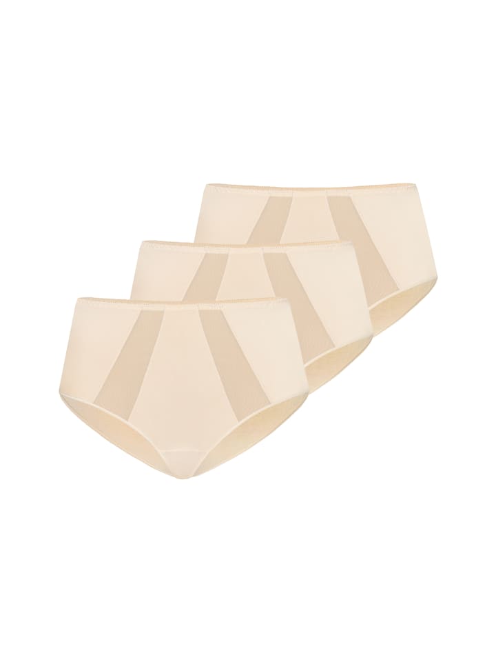 3er Pack: Hohe Taille Baumwollslip Vicky in beige
