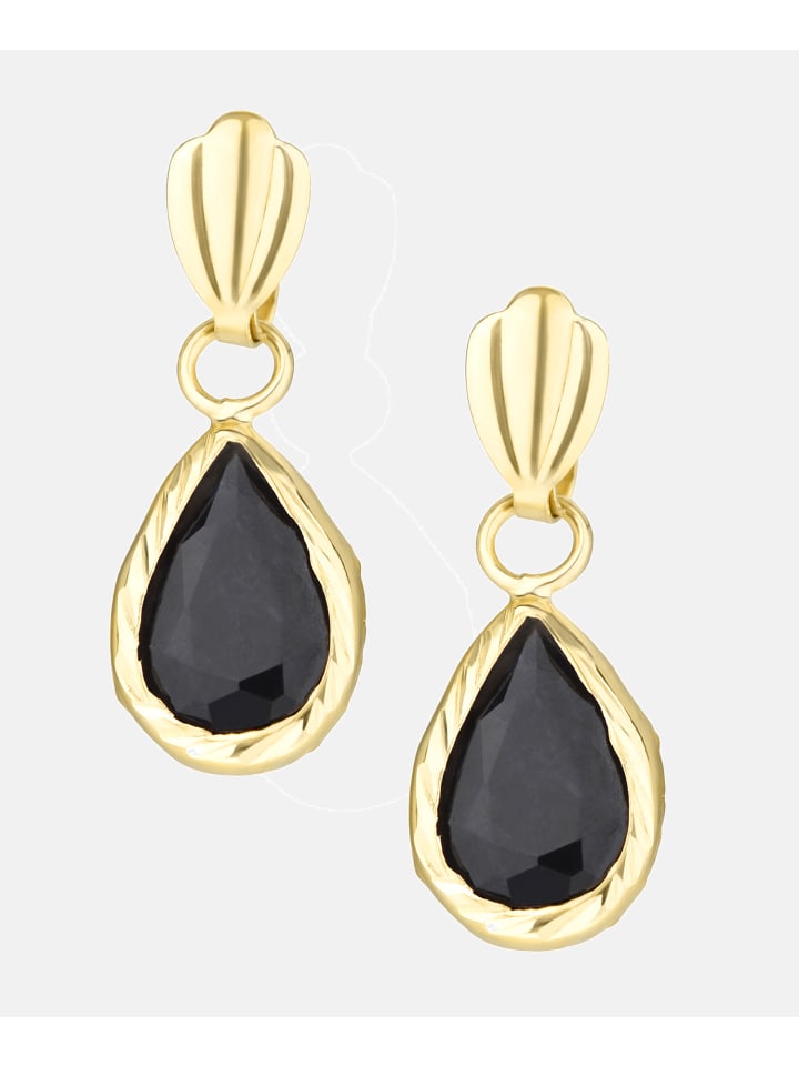 Ohrhänger aus 375 Gelbgold mit Saphir
