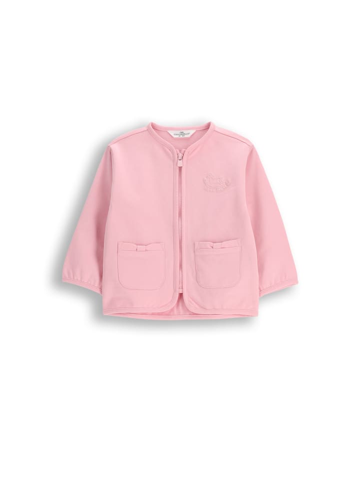 Baumwoll-zipperjacke in gedämpftes Rosa