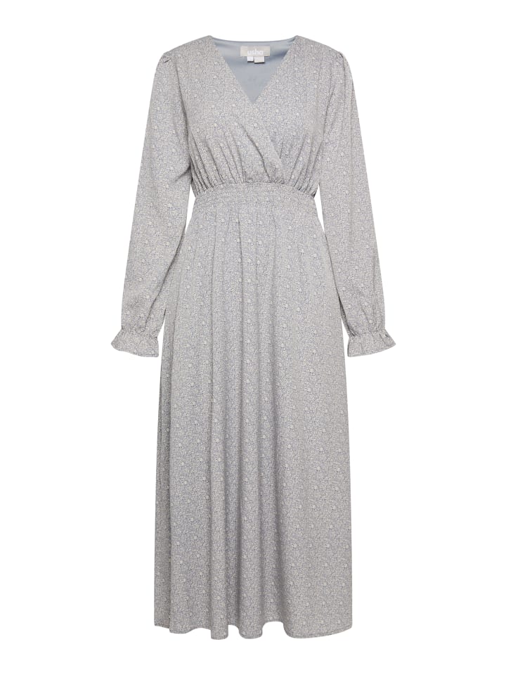 Damen Maxikleid Mit Allover-Print in Blau