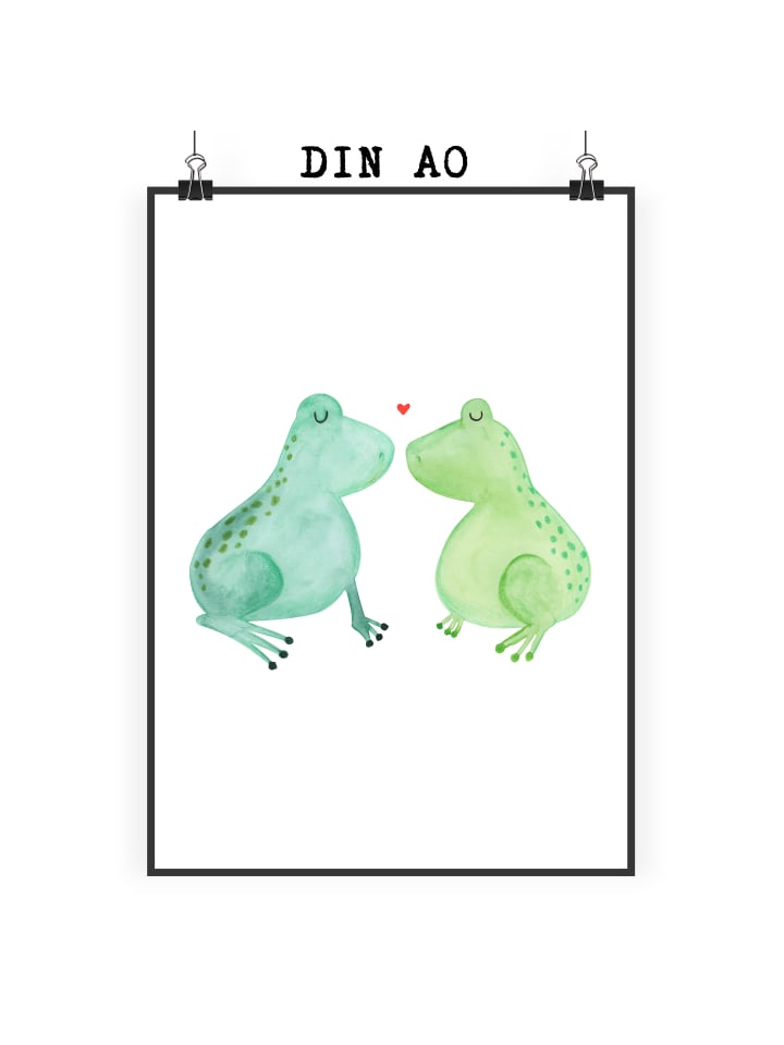 Wandbild Frosch Liebe ohne Spruch in Weiß