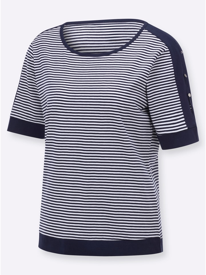 Ringelshirt in marine-weiß-geringelt