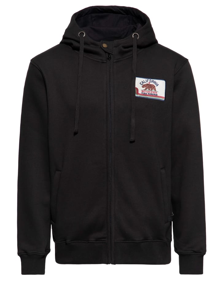 King Kerosin Zip Hoodie California Motor State in schwarz