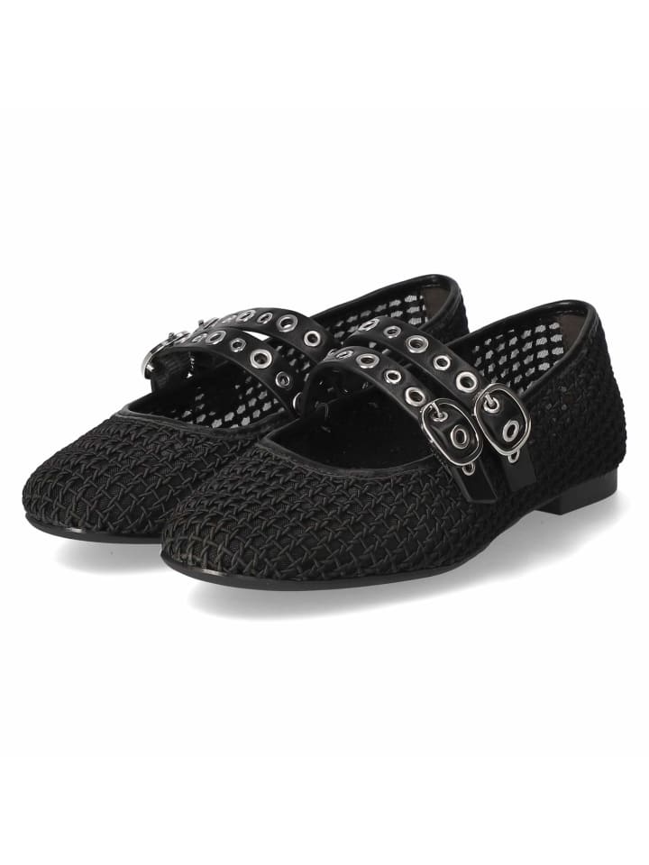 Spangenballerinas in schwarz