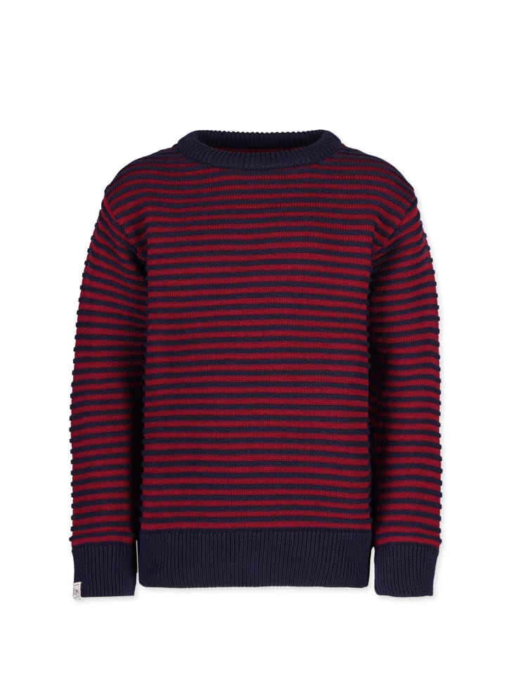 Strick " 3D Stripe " in navy-brick-red