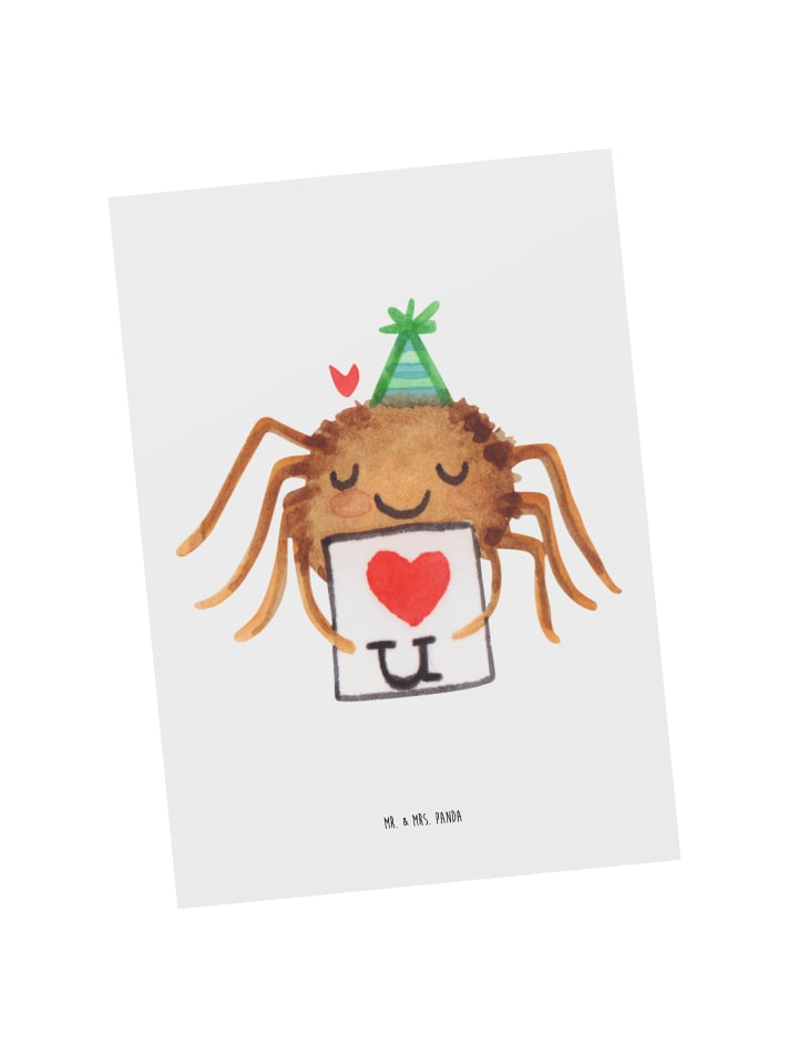 Postkarte Spinne Agathe Brief ohne Spruch in Weiß