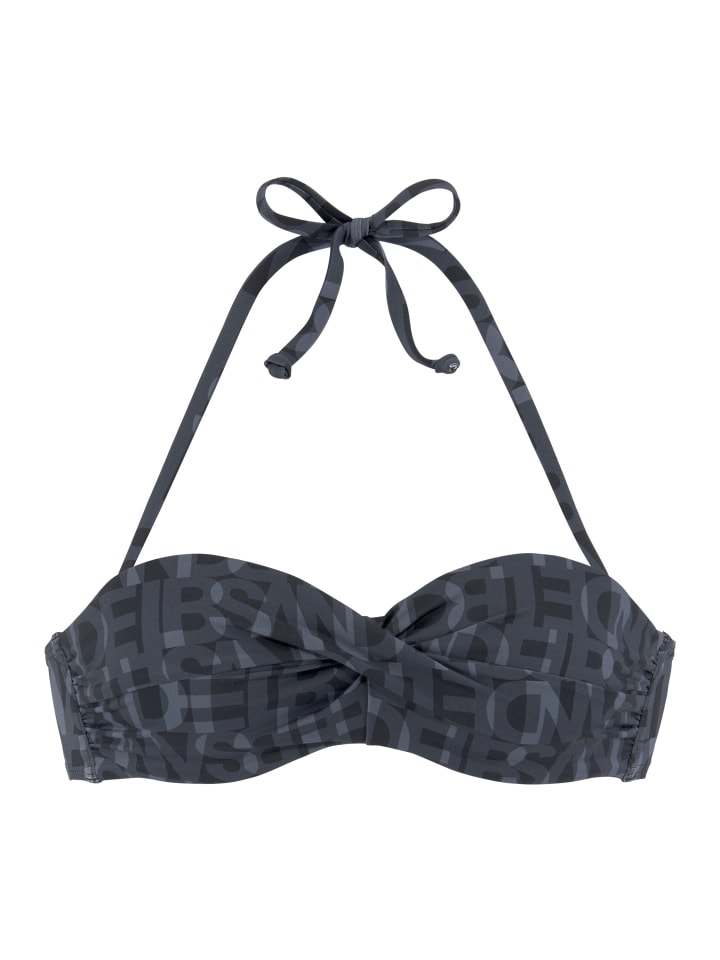 Bügel-Bandeau-Bikini-Top in schwarz