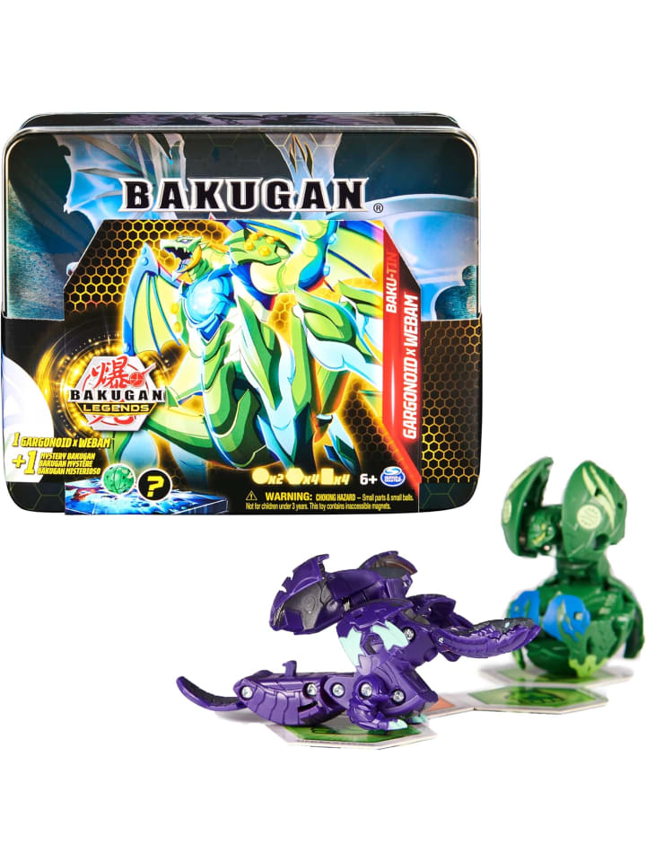 Bakugan Legends 2023 Baku-Tin Metall-Aufbewahrungsbox Fusions Garganoid 6+