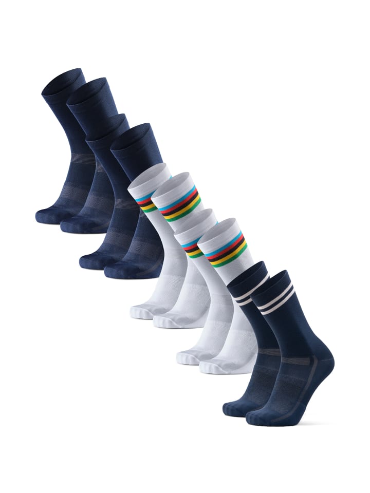 Socken Aero Cycling Crew in navy white stripes navy stripes