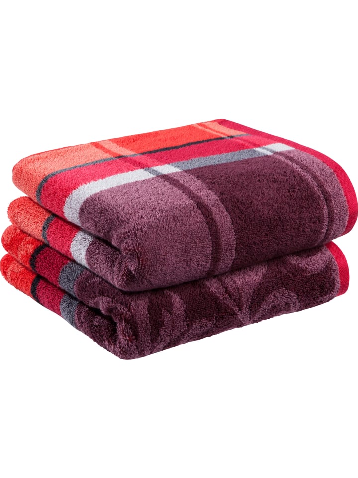 Jacquard Duschtuch 2er-Pack Ludwigsburg in beere