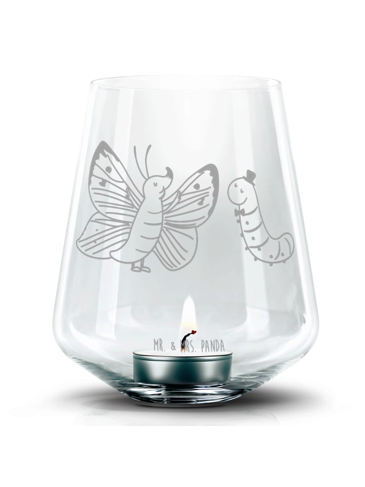 Kerzenständer Raupe Schmetterling ohne Spruch in Transparent