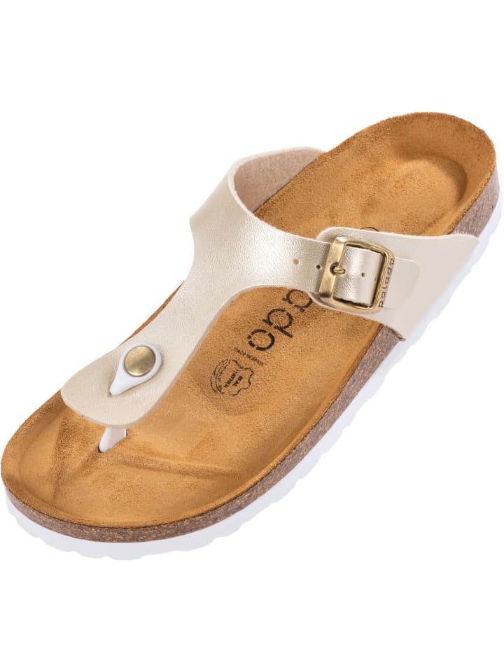 Zehentrenner Kos Metallic in Cream