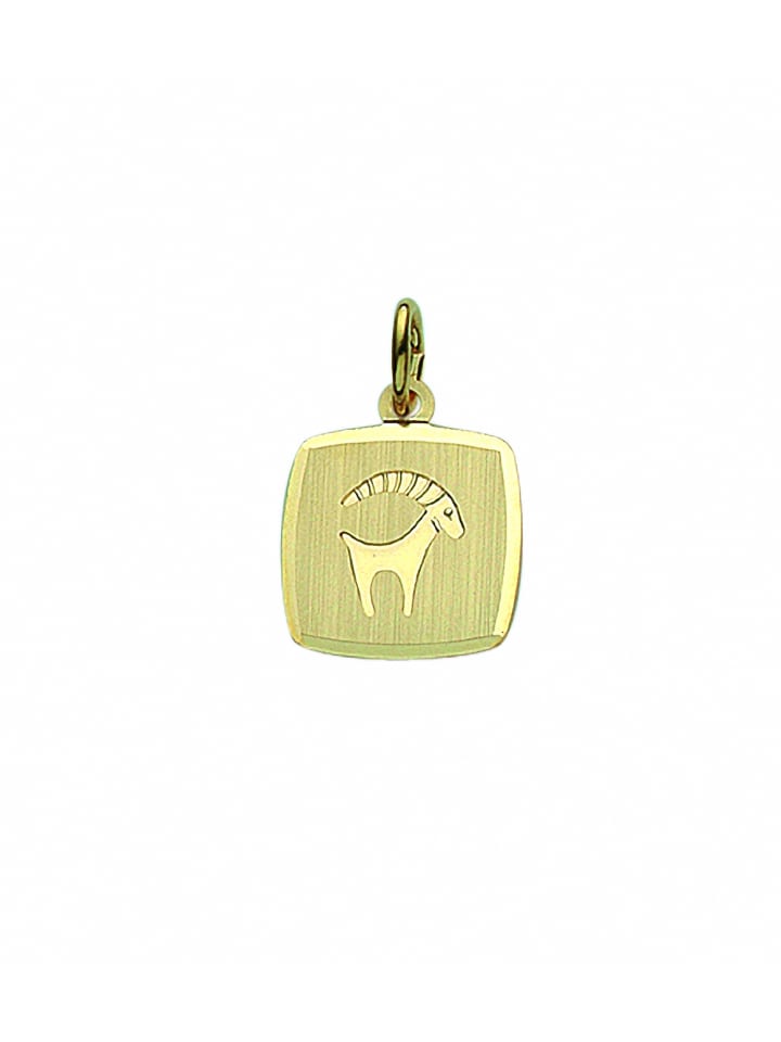 Damen & Herren 333 Gold Sternzeichen Anhänger Steinbock in gold