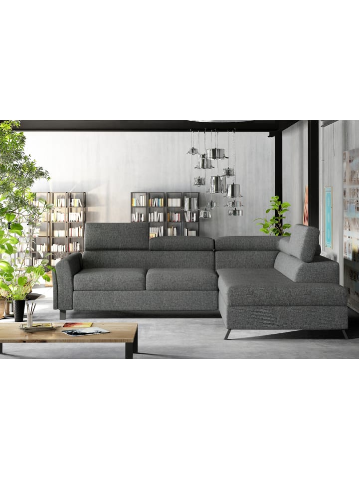 Katara Recamiere Rechts in Anthrazit -  (L) 265 x (B) 265 x (H) 92 cm