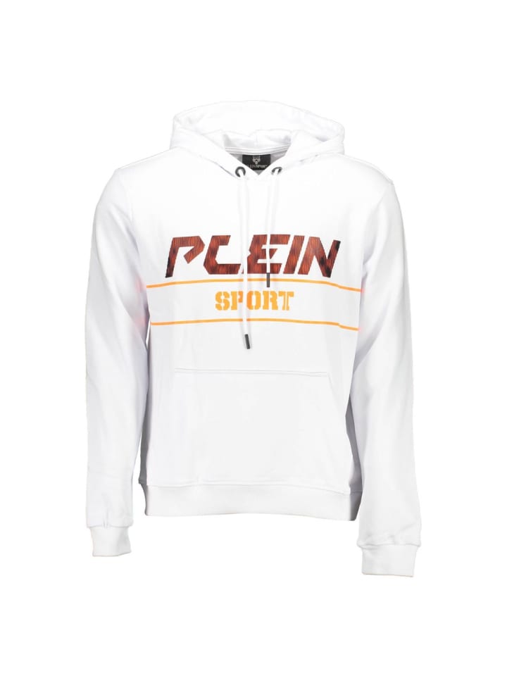 Weiß Baumwolle Herren Sweatshirt